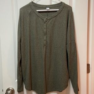 Green Waffle long sleeve
